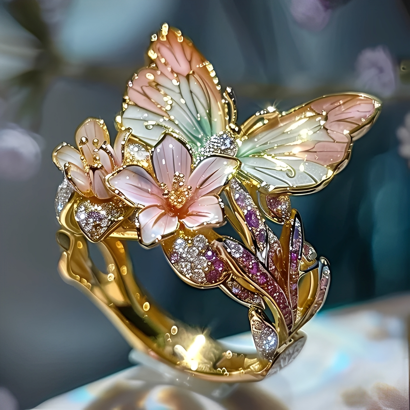 Sophie – Bague Raffinée Brimhaven Fleur Dorée