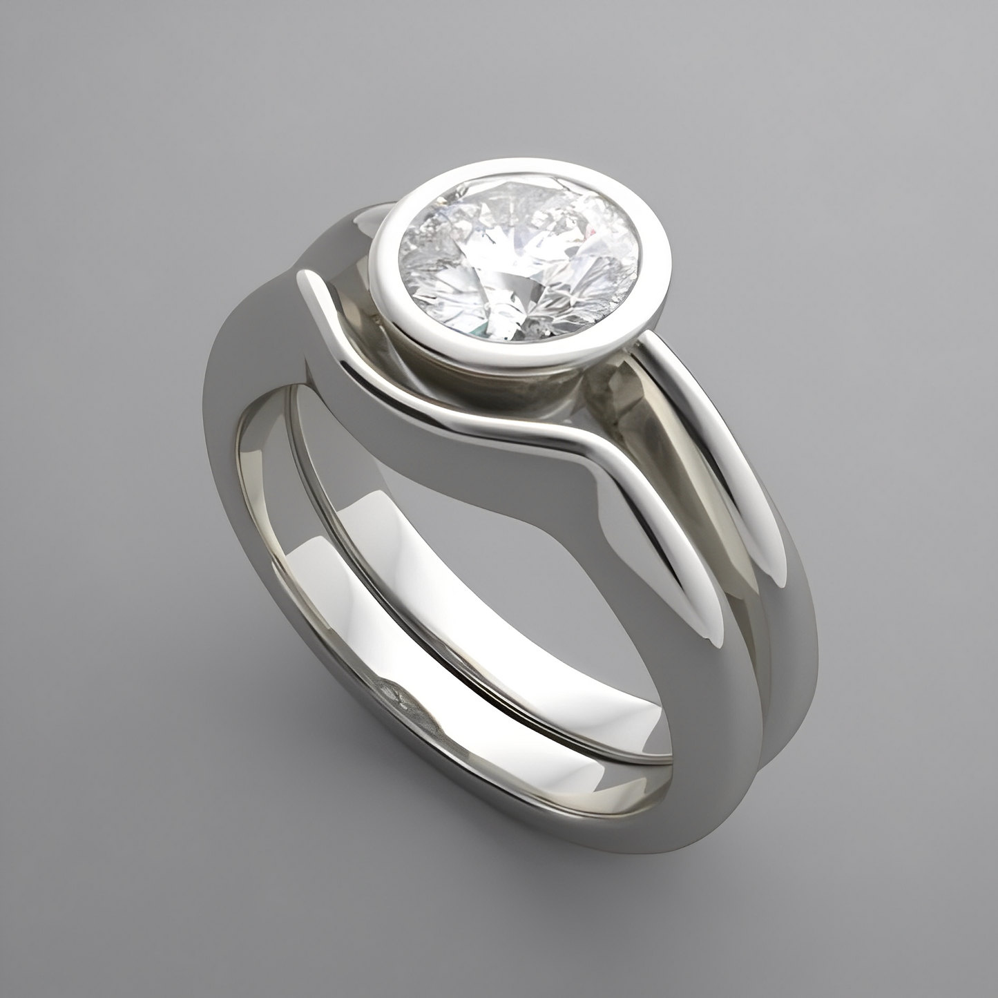 Aria – Bague Vintage Argenté avec Cristal Blanc Arrondi