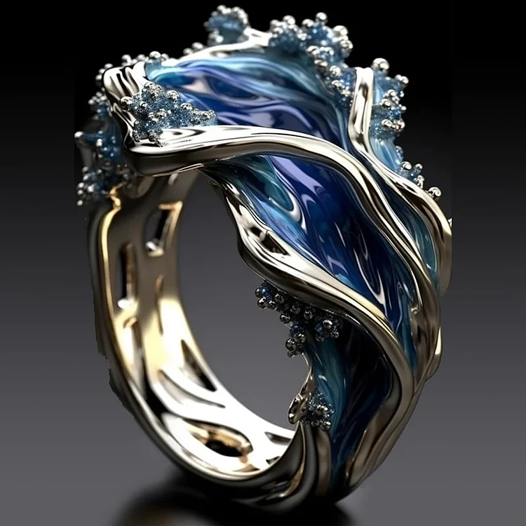 Kylie – Bague Vague Dorée au Style Vintage