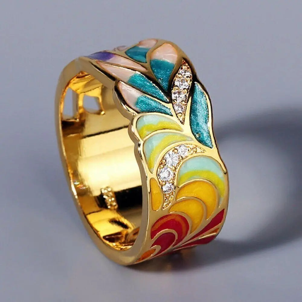Isolde – Bague Murmures de Fleurs Peintes à la Main