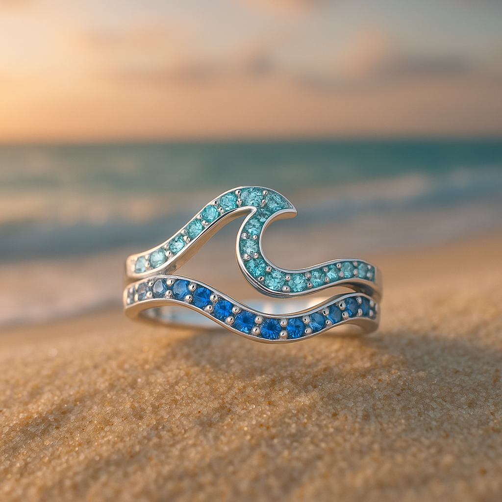 Daphnie – Bague Vague en Opale Lumineuse