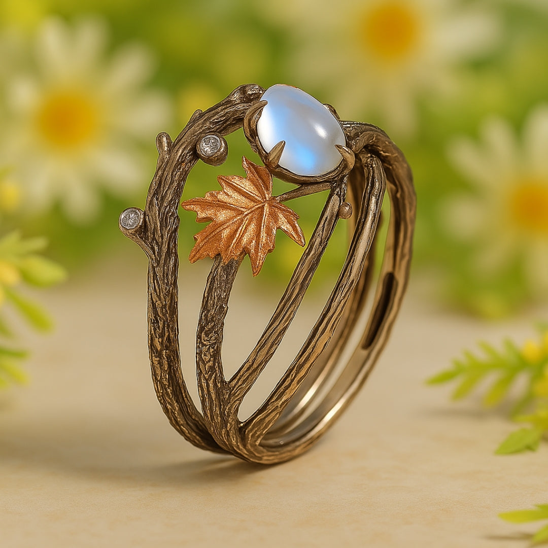 Celestia – Bague Pierre de Lune au Charme Naturel