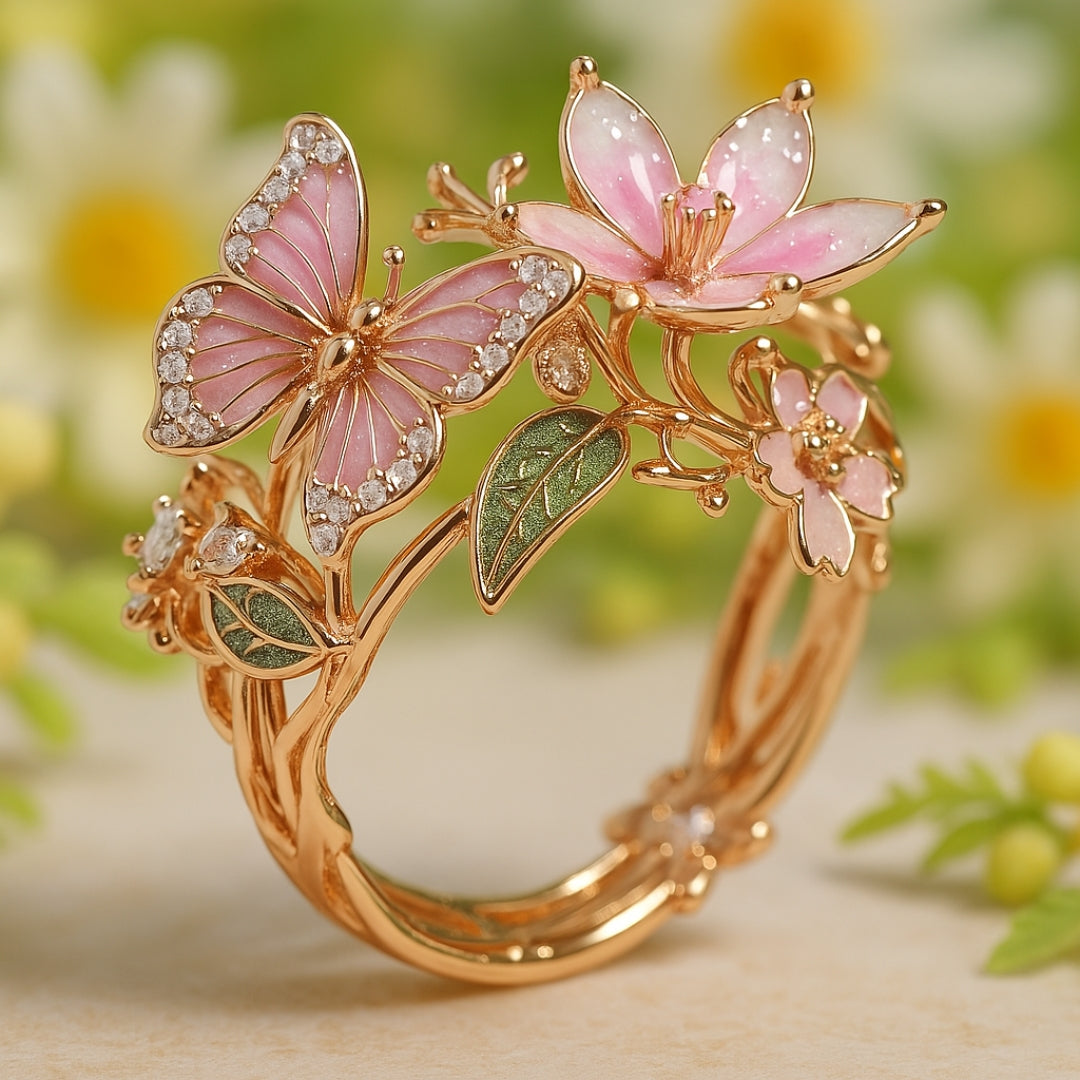 Meliora – Bague Papillon Étincelante en Zircon