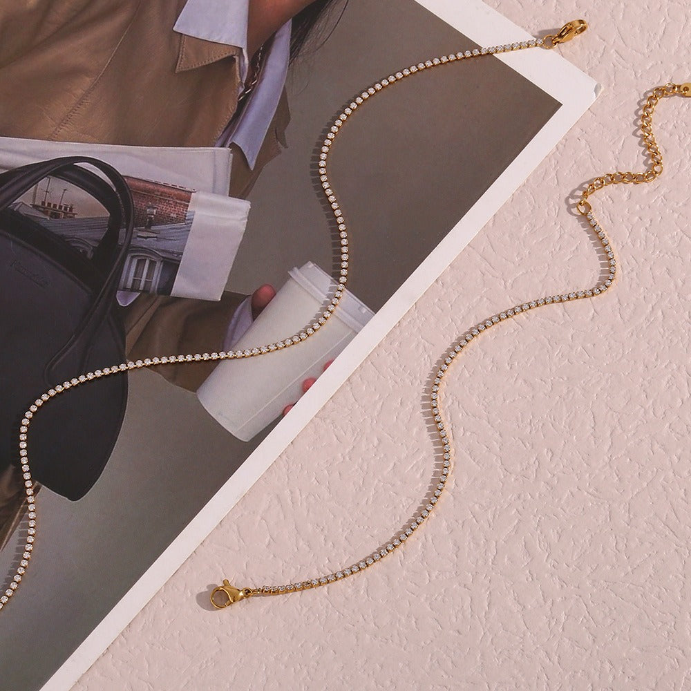 Linnea – Collier Tennis Doré avec Pierres Étincelantes