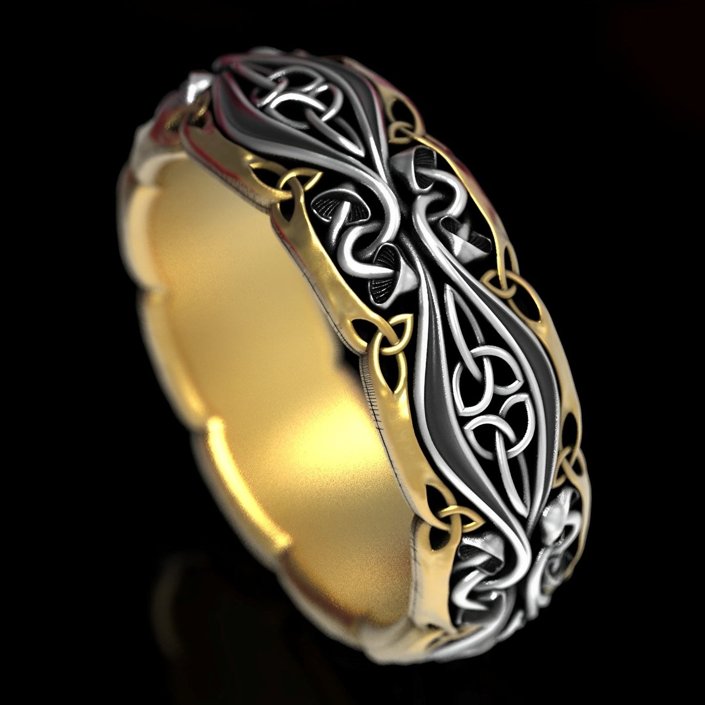 Evelyn – Bague Vintage pour Couples en Doré et Argenté