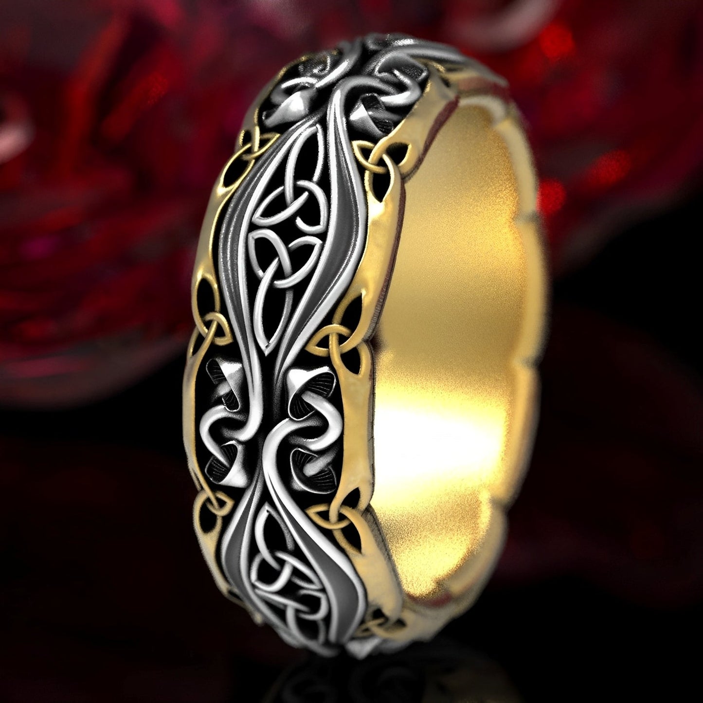 Evelyn – Bague Vintage pour Couples en Doré et Argenté
