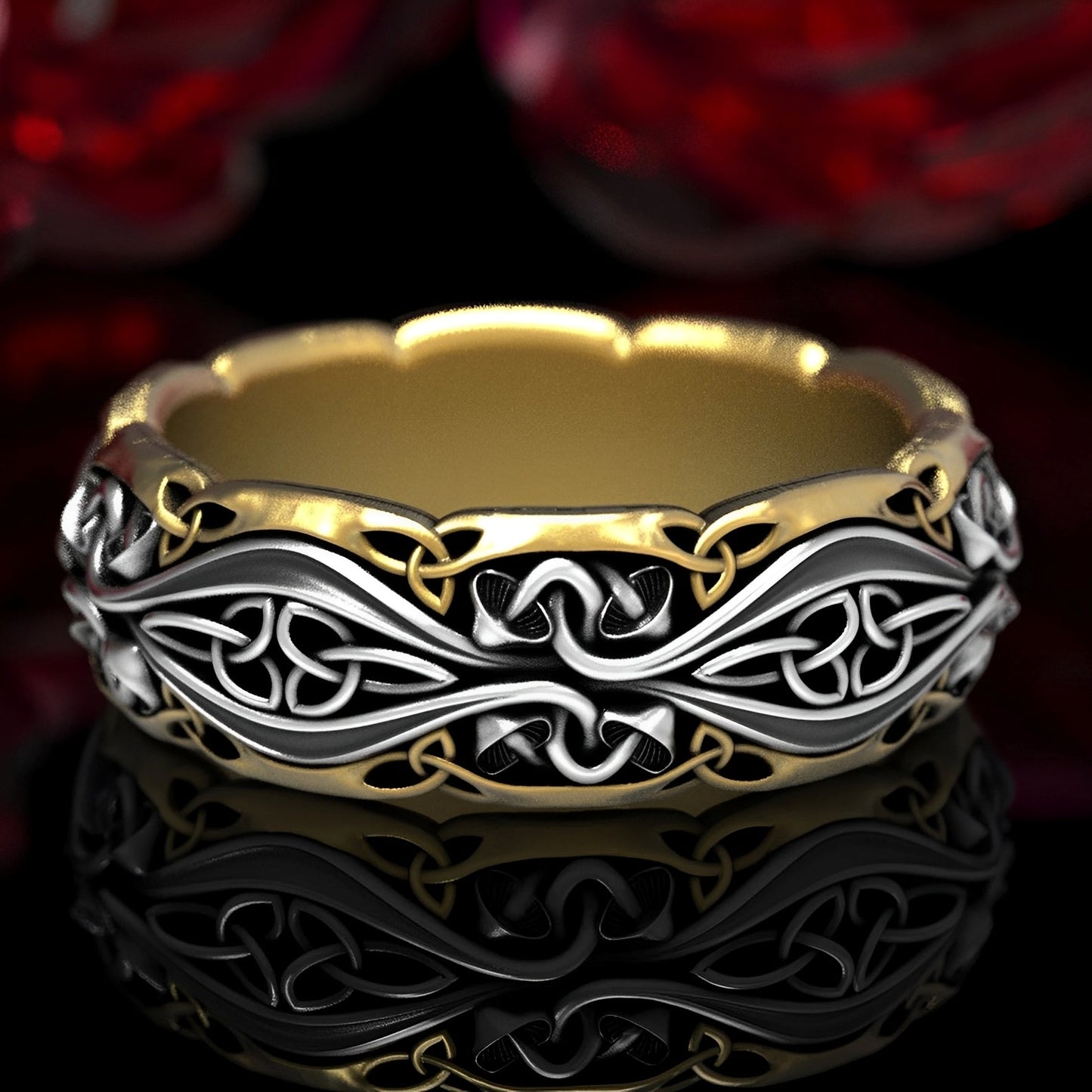 Evelyn – Bague Vintage pour Couples en Doré et Argenté