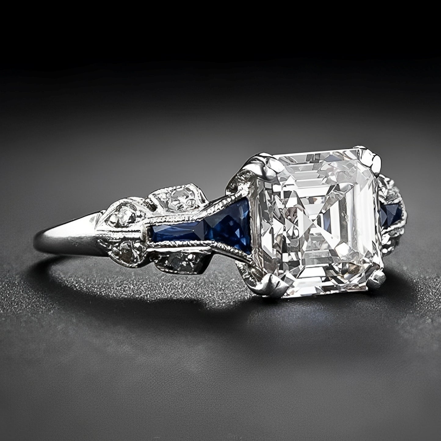 Perrine – Bague Vintage Bleu Brillant en Argent