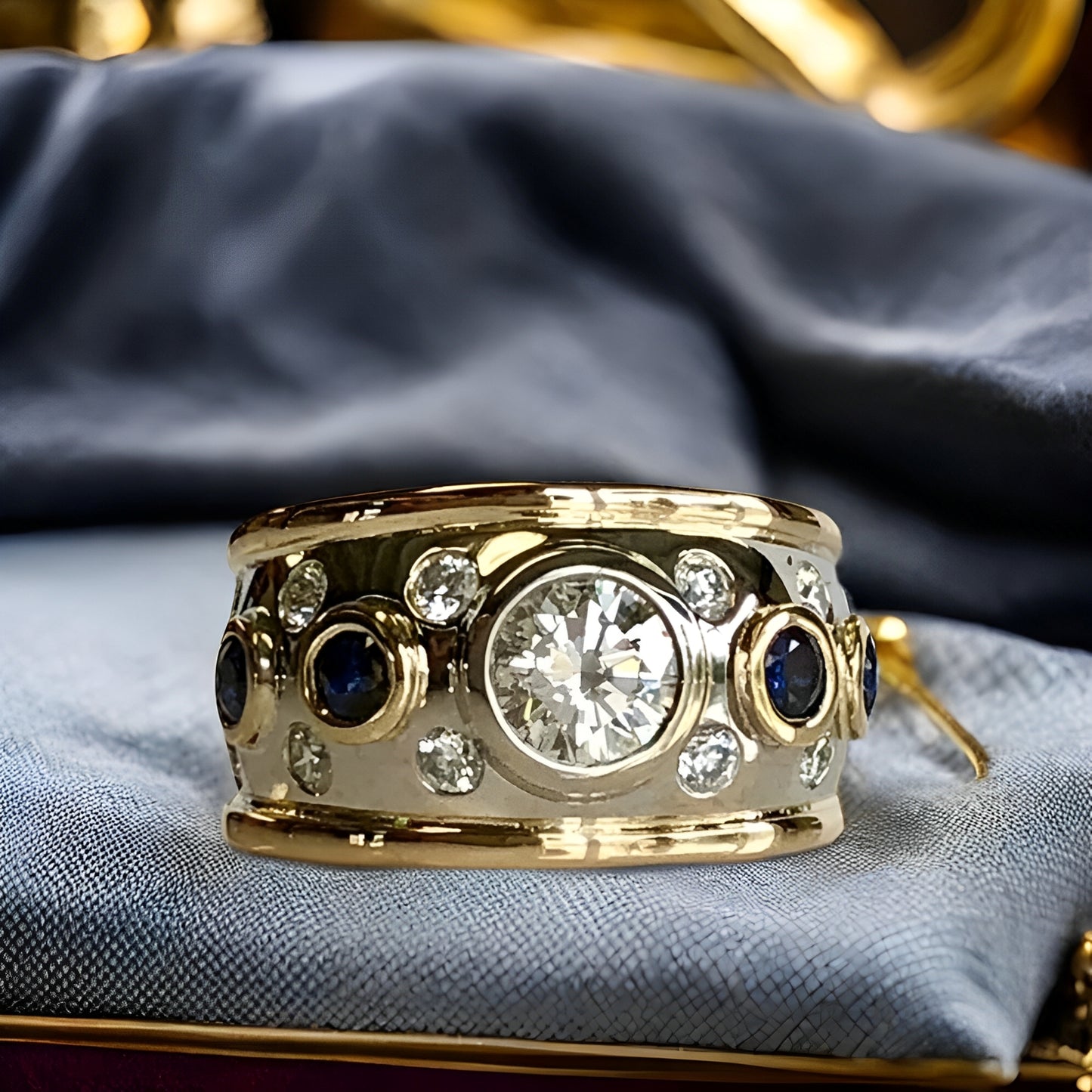 Sierra – Bague Dorée Vintage avec Zircone Incrustée