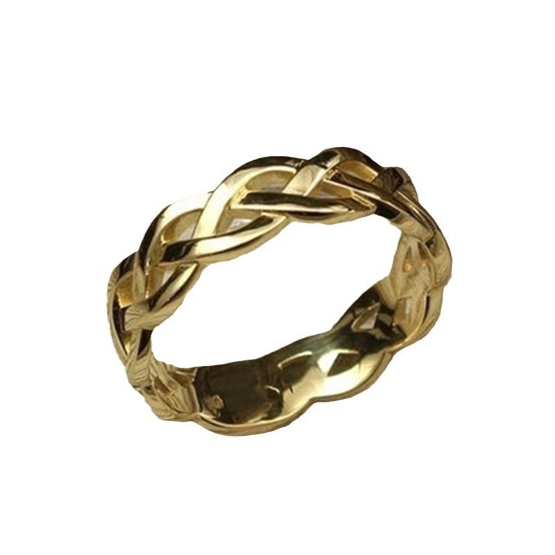 Thalia – Bague Tressée Vintage en Doré