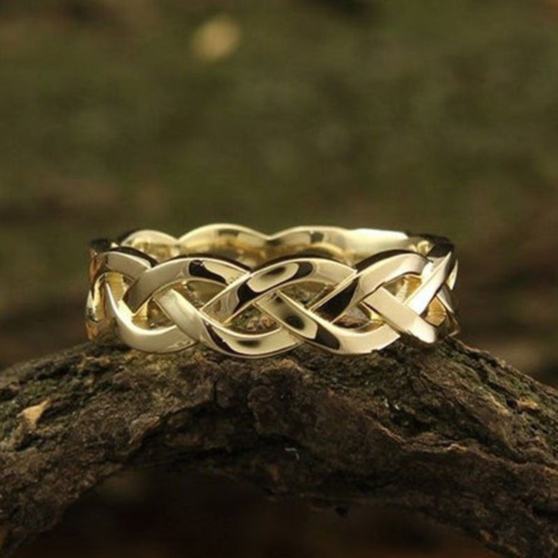 Thalia – Bague Tressée Vintage en Doré