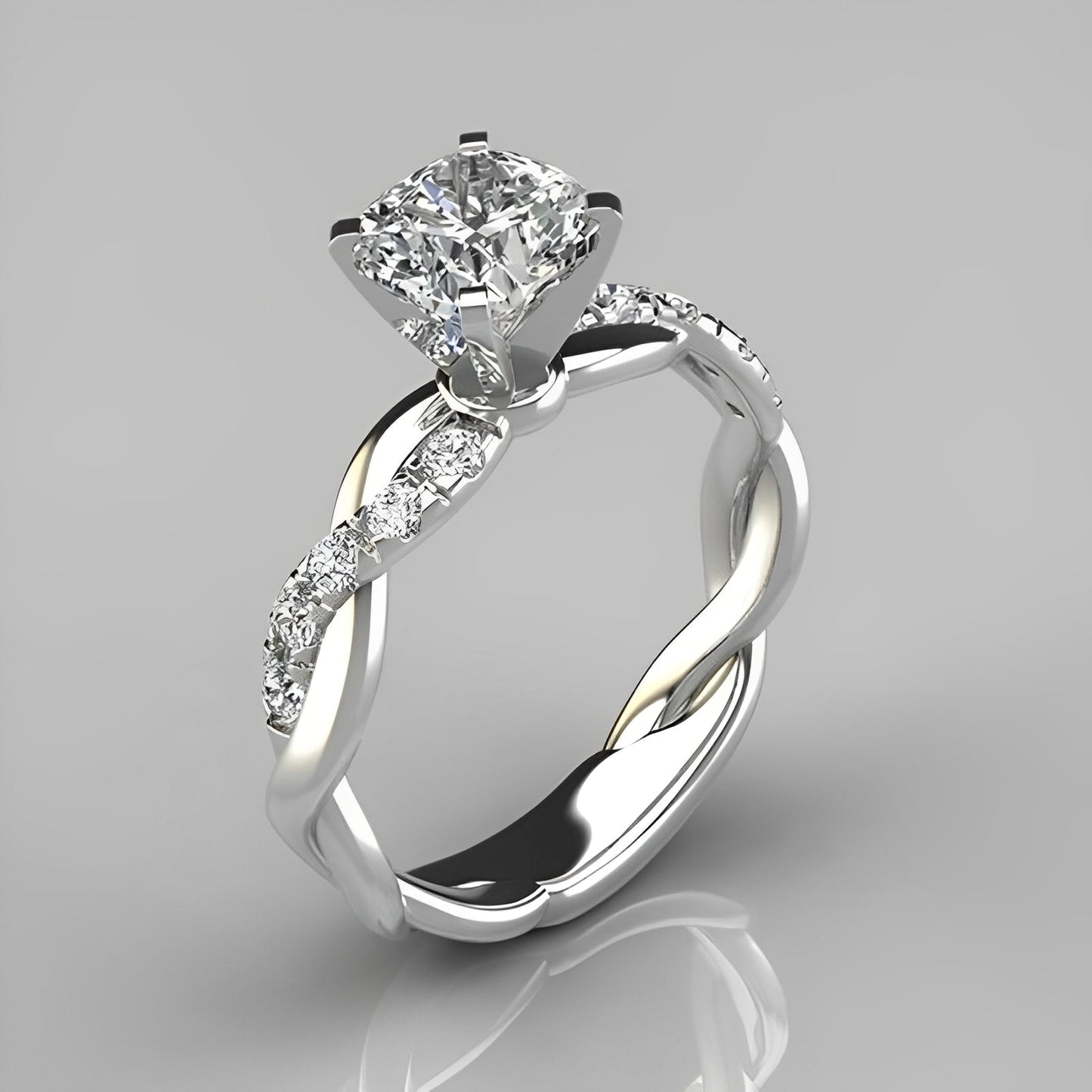 Zayna – Bague Tressée Vintage avec Circon Brillant
