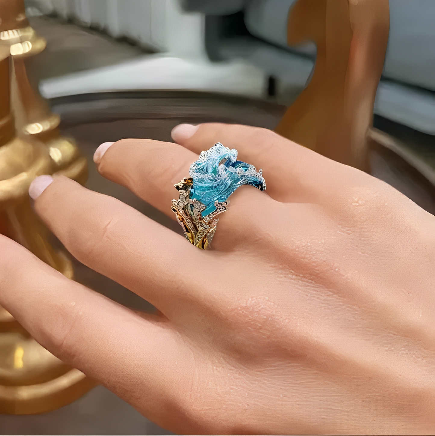 Moana – Bague Dorée Inspirée de l’Océan