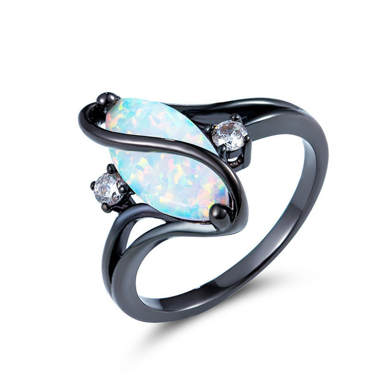Shuvee – Bague Œil de Cheval S Dorée Bleu & Noir