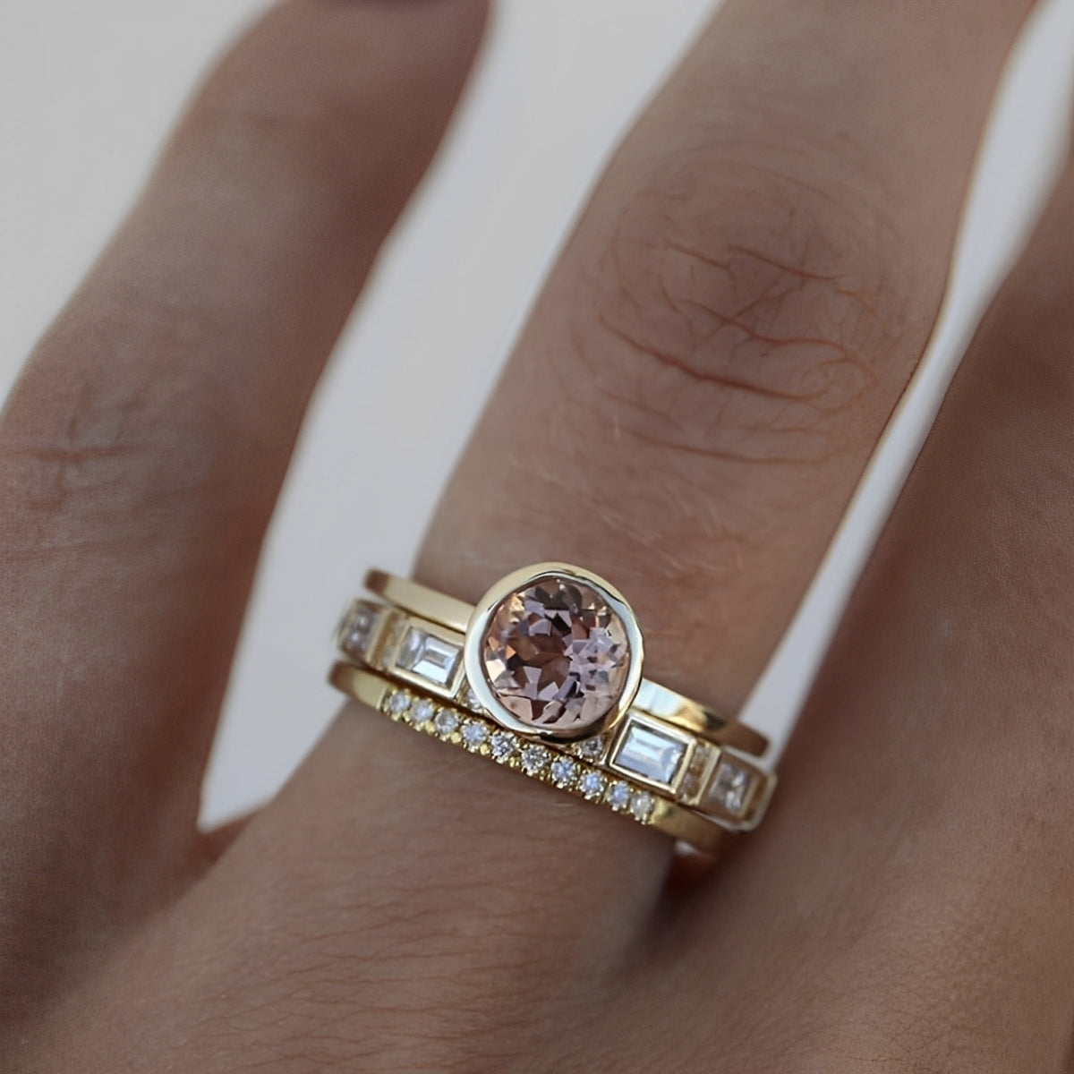 Sabine – Bague Vintage en Or et Argent avec Circonium