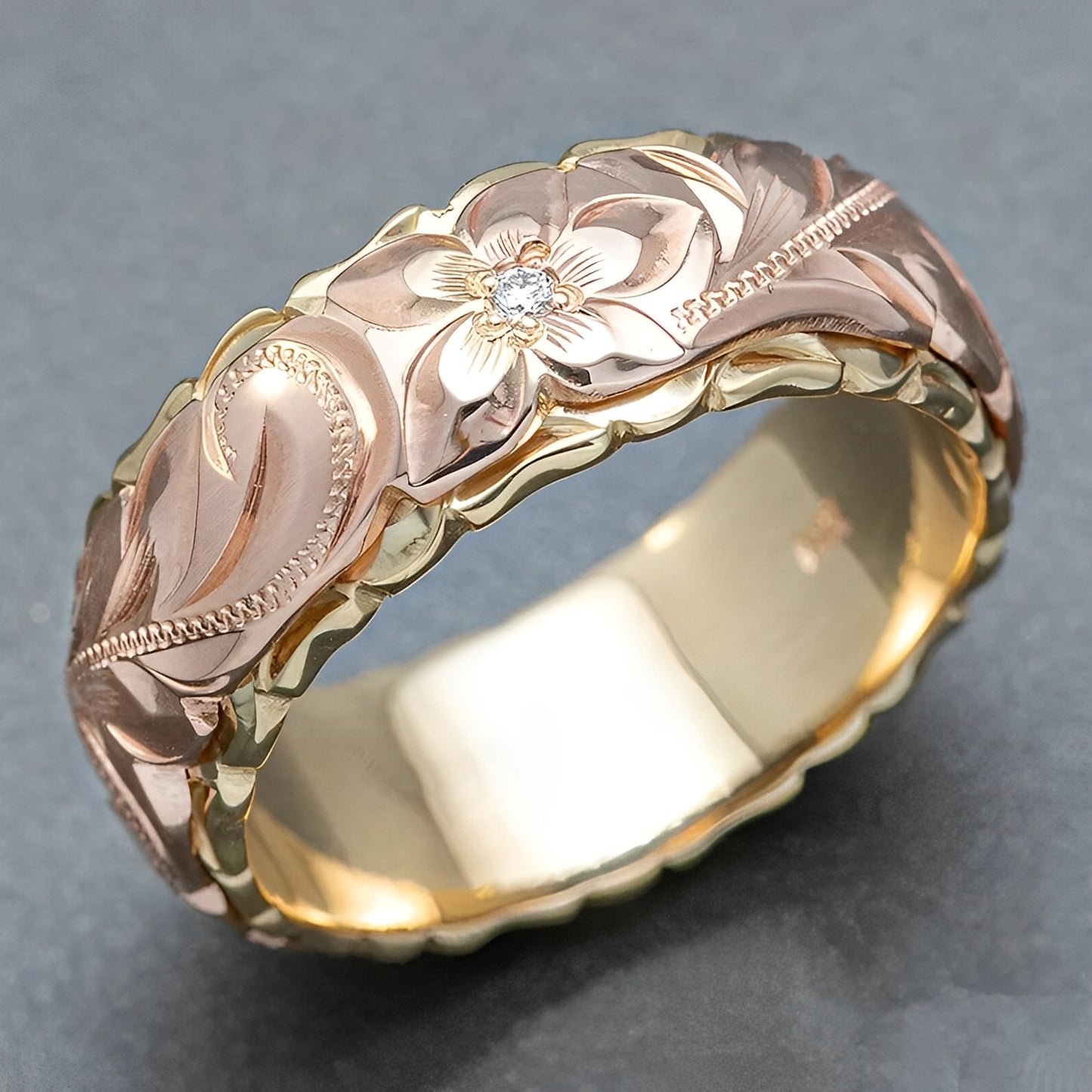 Rosalie – Bague Vintage Rose Fleur en Or