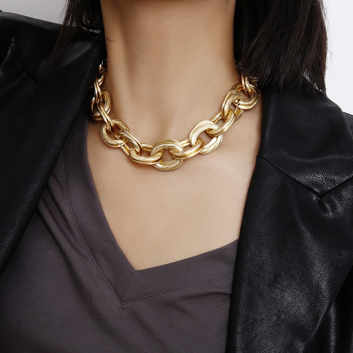Alessia – Collier Maillons Épais Doré