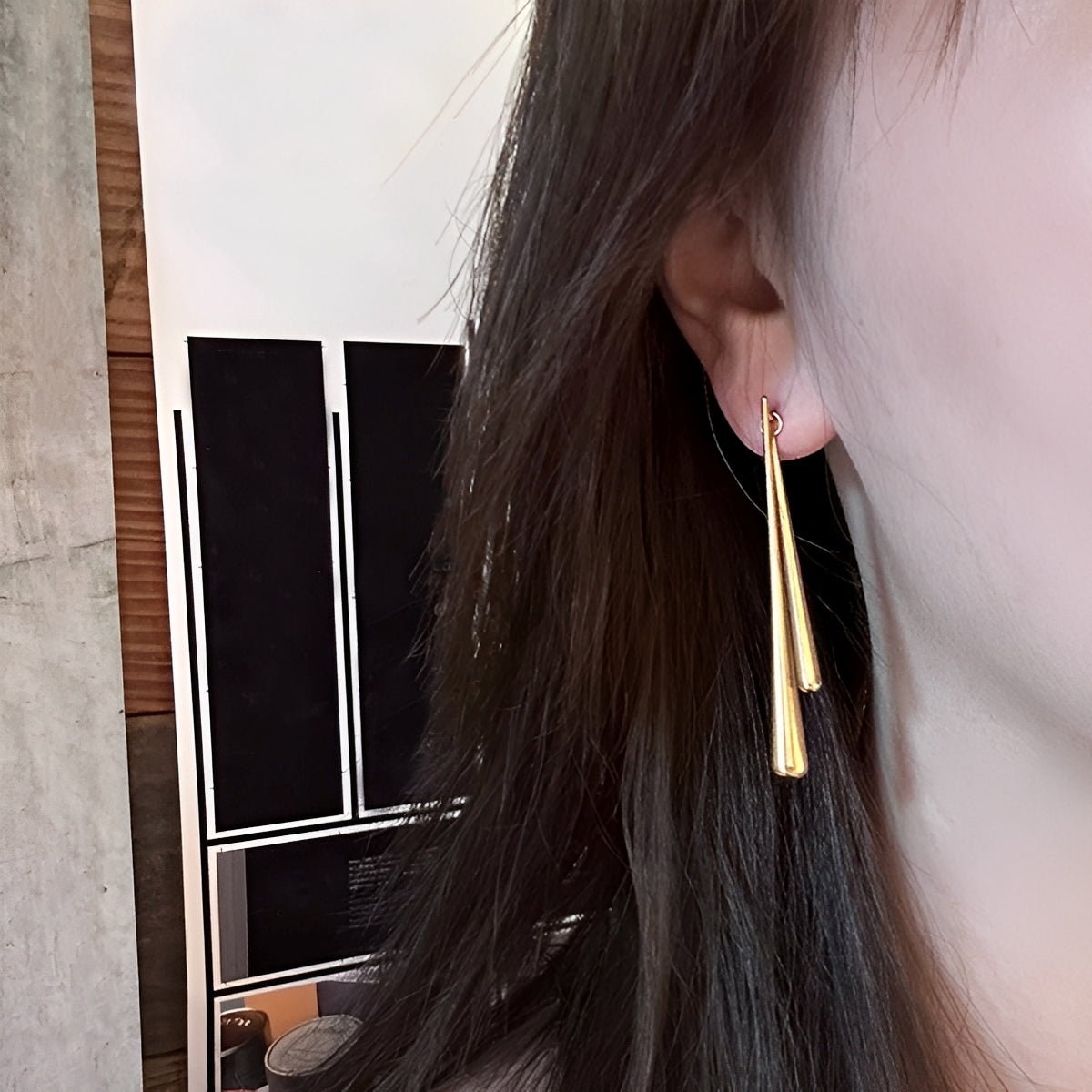 Hapi – Boucles d’Oreilles Goutte d’Eau Dorées Asymétriques