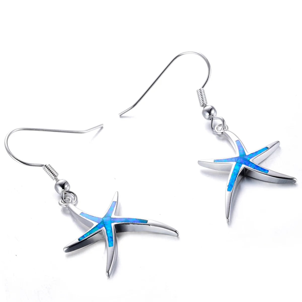 Nerina – Boucles d'Oreilles Étoile de Mer en Opale et Argent