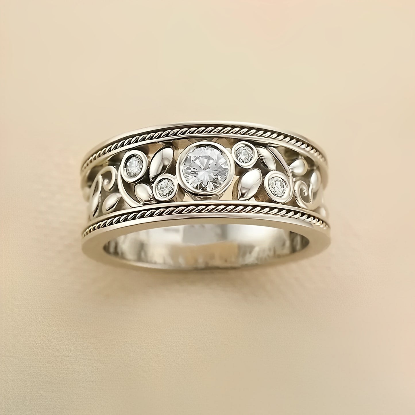 Celina – Bague Argent Vintage avec Pierre Zircone Scintillante