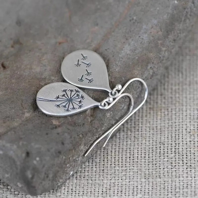 Silvaine – Boucles d’Oreilles Feuilles de Pissenlit en Argent Finement Ouvragé