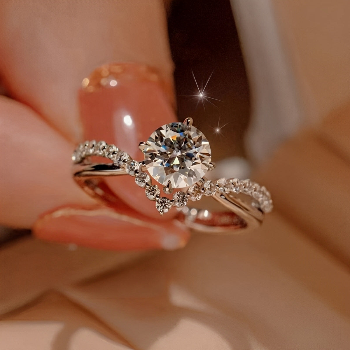 Eila – Bague Enchanteresse avec Cristal Blanc