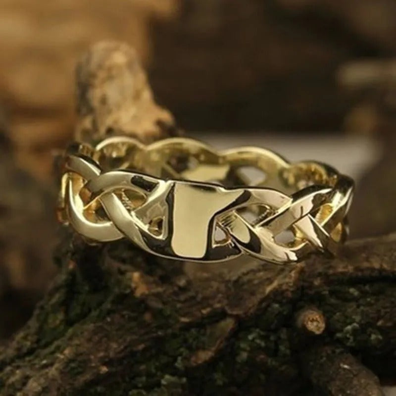 Thalia – Bague Tressée Vintage en Doré