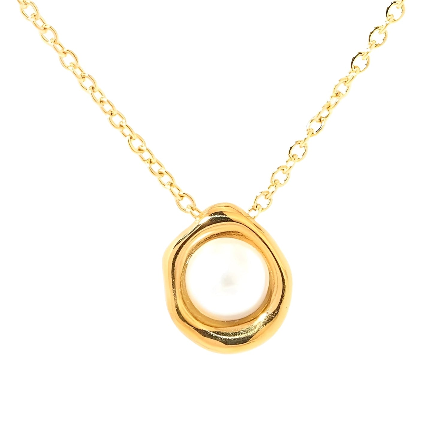 Zeph – Collier de Perles d'Eau Salée avec Bain d'Or