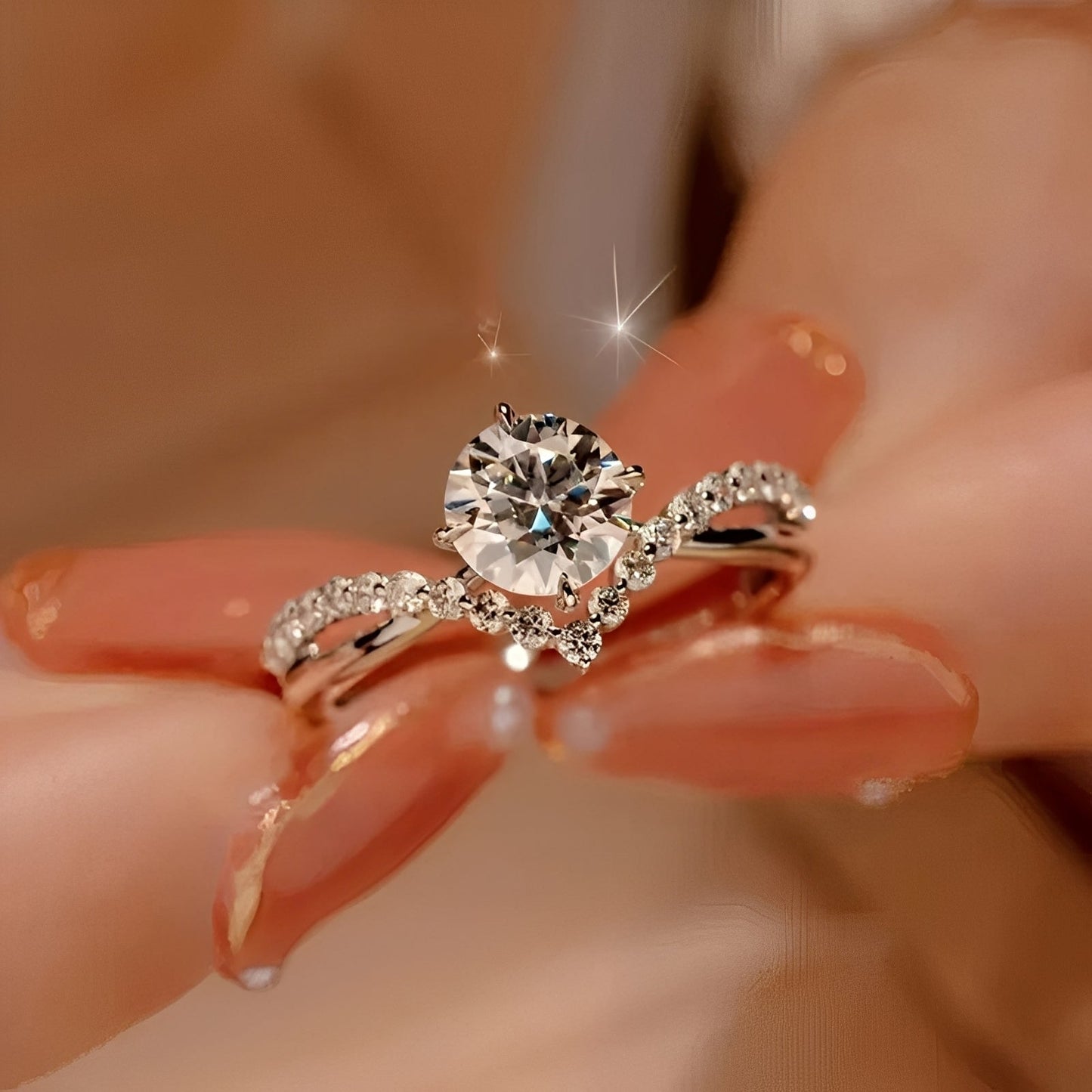 Eila – Bague Enchanteresse avec Cristal Blanc