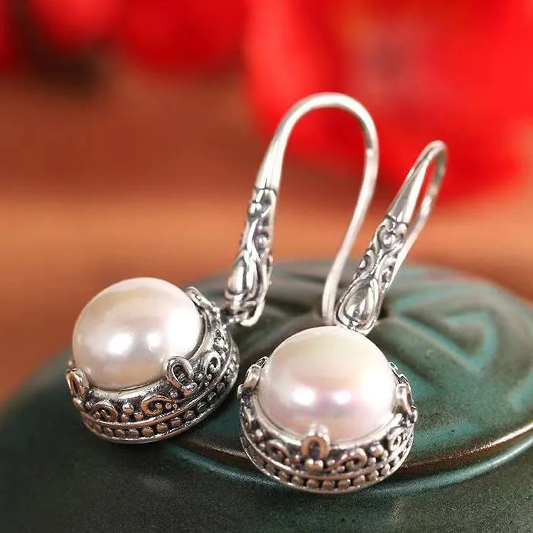 Rosalie – Boucles Argentées et Perles