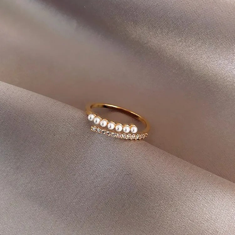 Alina – Bague Chic Réglable en Or & Zircon