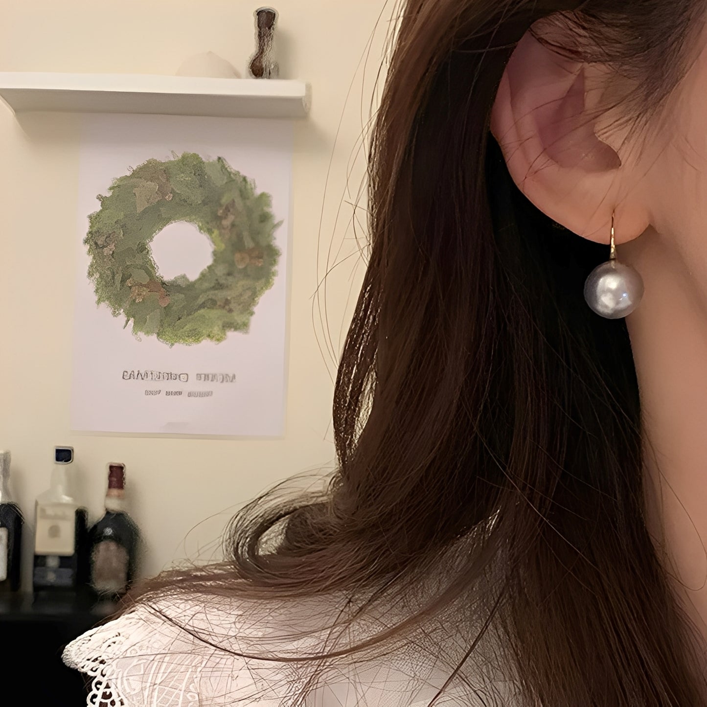 Amira – Boucles d’Oreilles en Or & Perles Noires