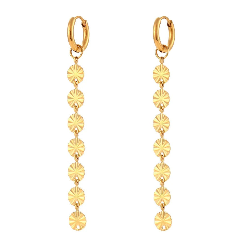 Lou – Boucles d’Oreilles Pendantes Dorées