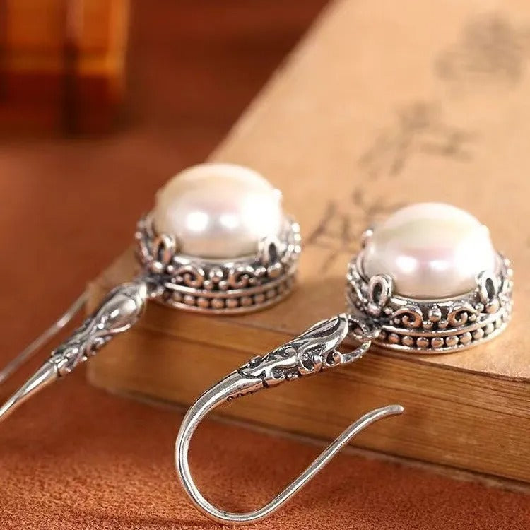 Rosalie – Boucles Argentées et Perles