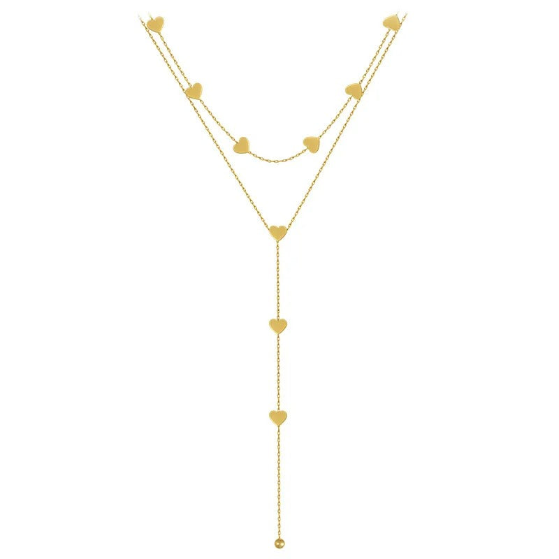 Christy – Collier Multi-Rangs Cœurs Dorés