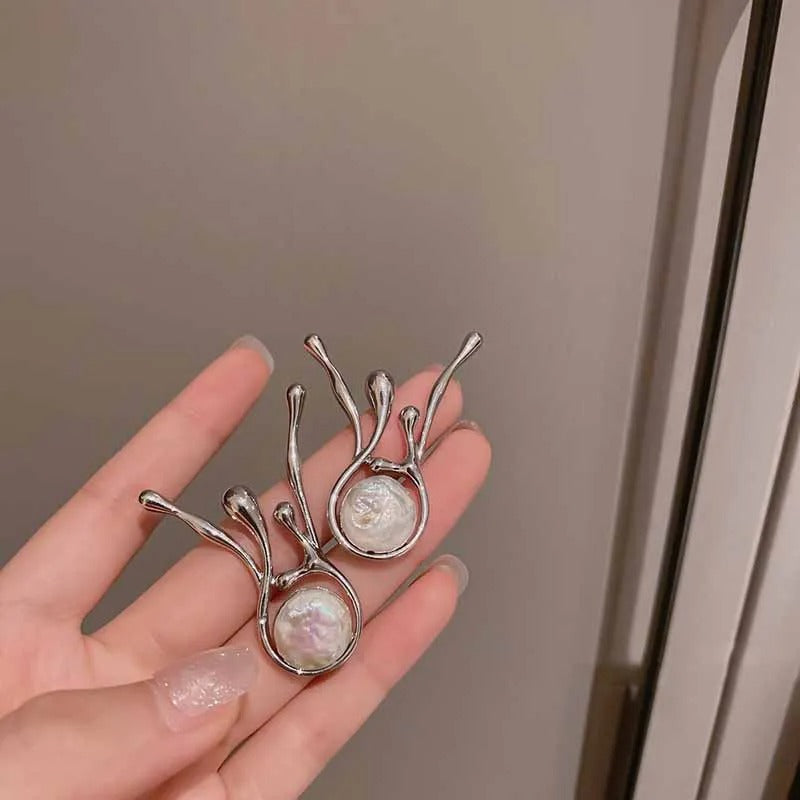 Alice – Boucles d’Oreilles Perles et Argent