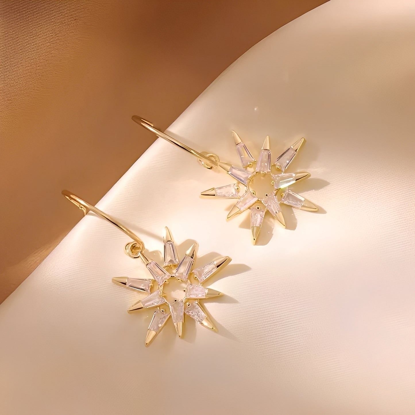 Xienna – Boucles d’Oreilles Étoiles Brillantes en Or
