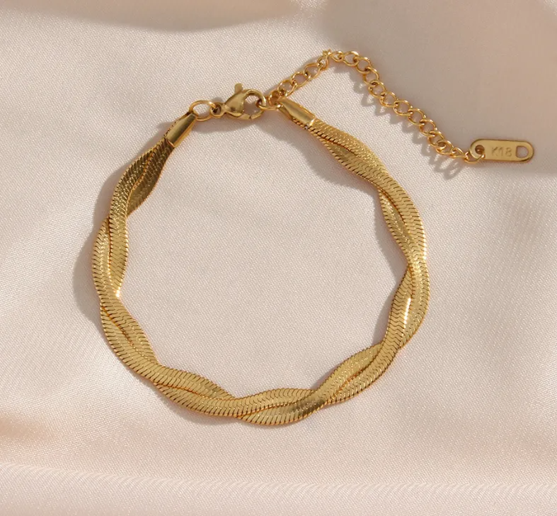Alina – Set Collier & Bracelet Élégant en Or Enchevêtré