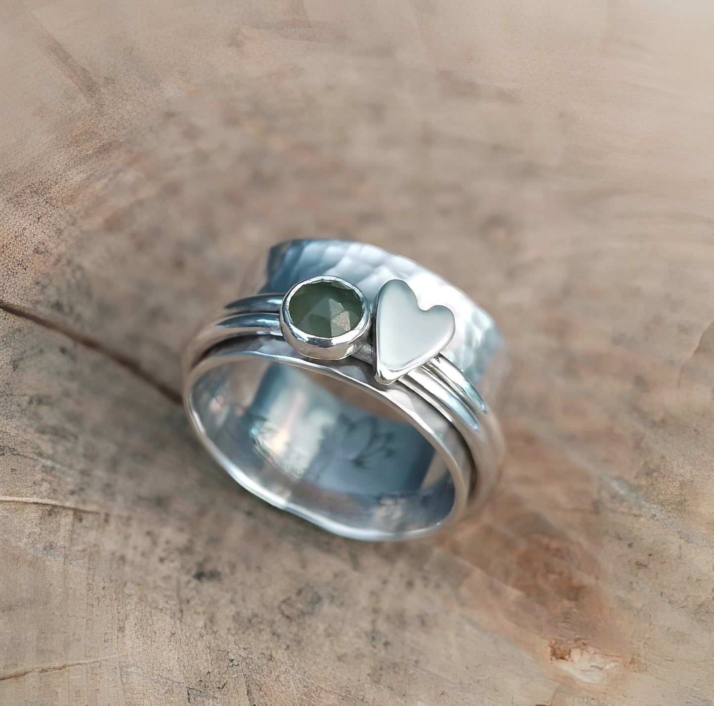 Maely – Bague Cœur Argentée Style Rétro