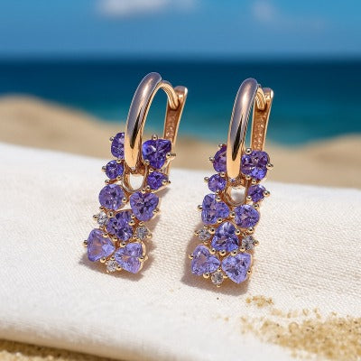 Joshi – Boucles d'Oreilles Élégantes Mauve