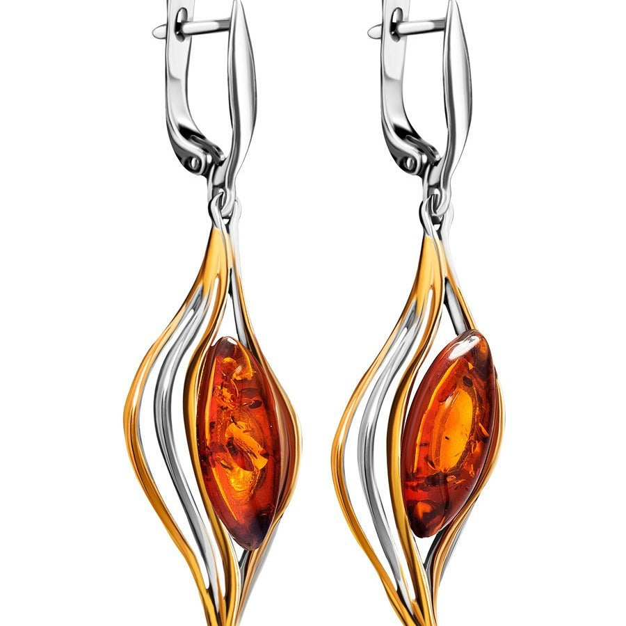 Fianna – Boucles d'Oreilles Vintage avec Pierre de Feu