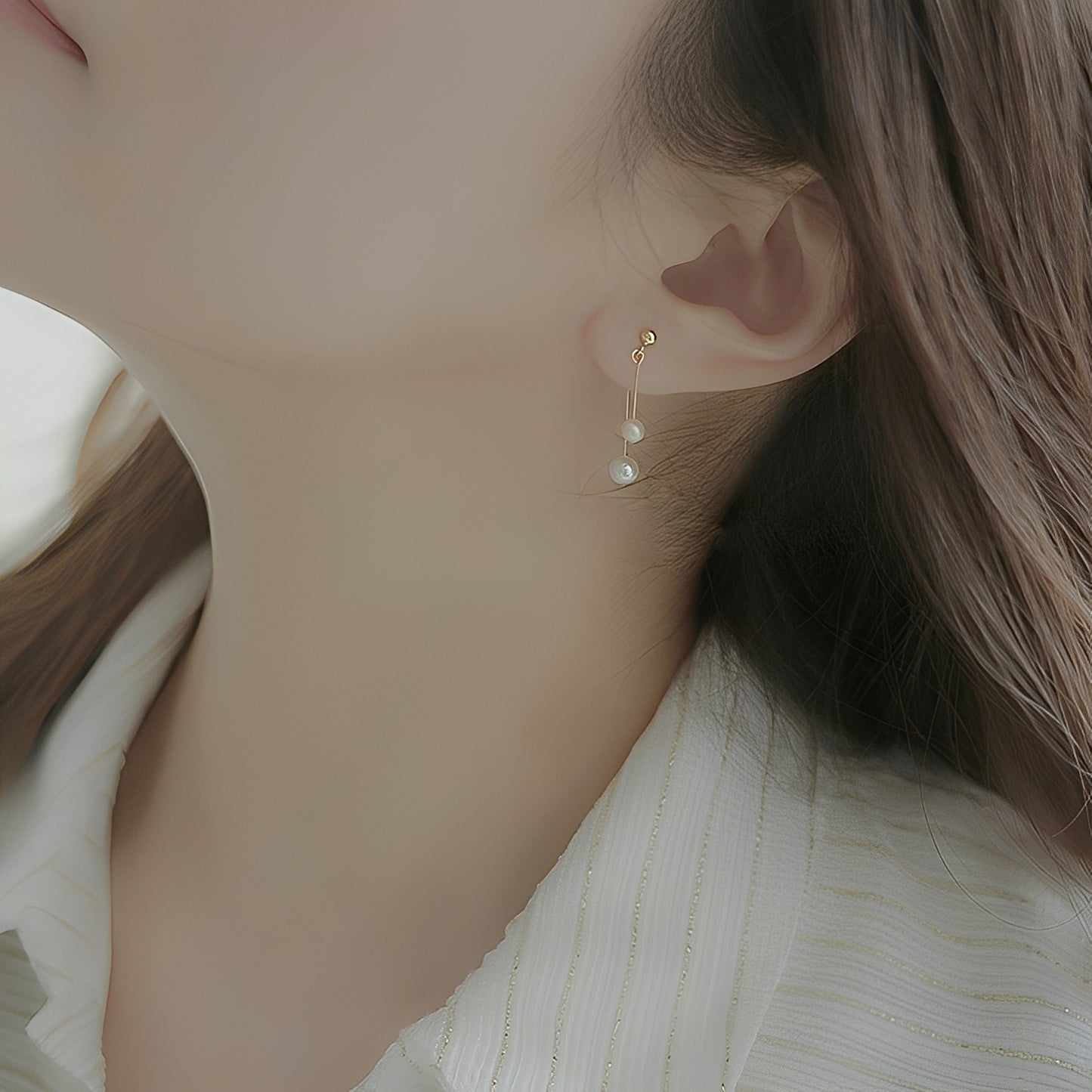 Alice – Boucles d’Oreilles Pendentif Perle Romance