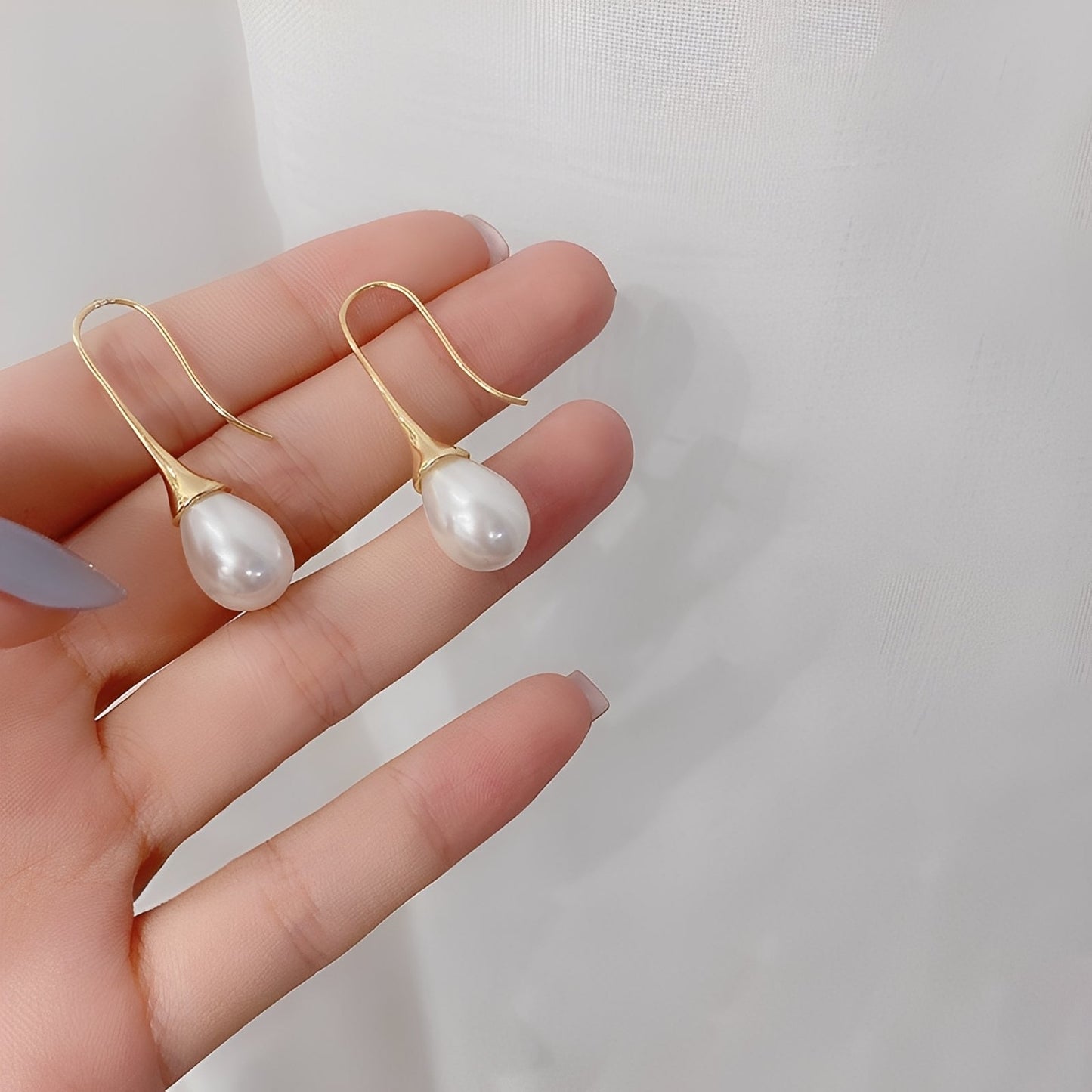 Wilgene – Boucles d'Oreilles Classiques de Perle