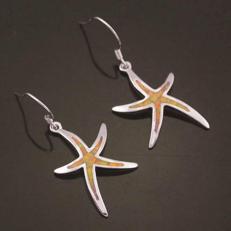 Nerina – Boucles d'Oreilles Étoile de Mer en Opale et Argent