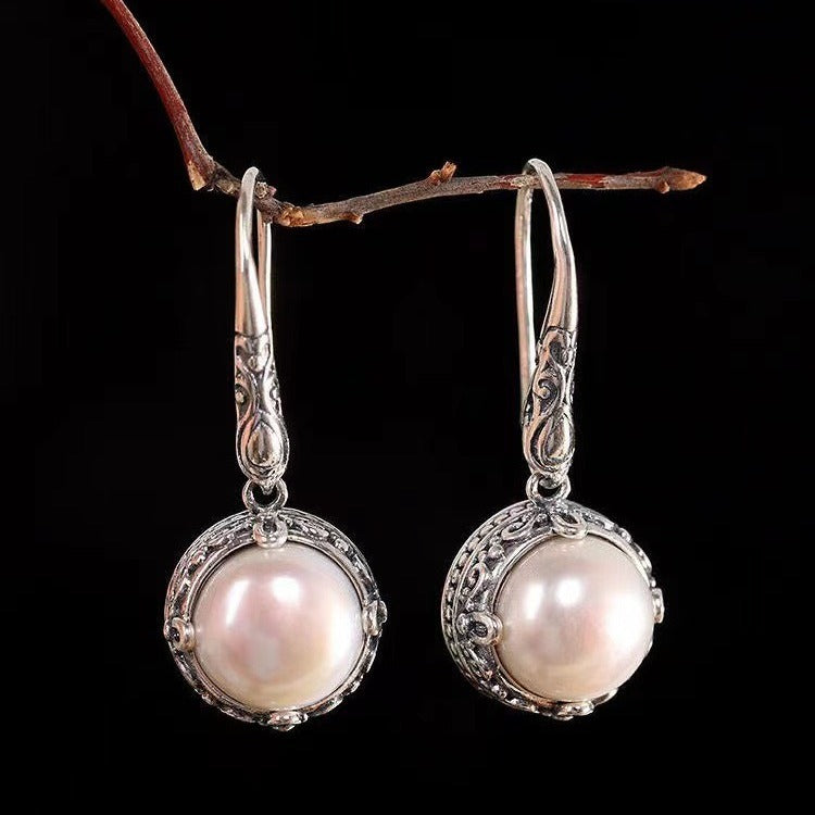 Rosalie – Boucles Argentées et Perles