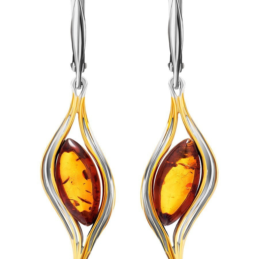 Fianna – Boucles d'Oreilles Vintage avec Pierre de Feu