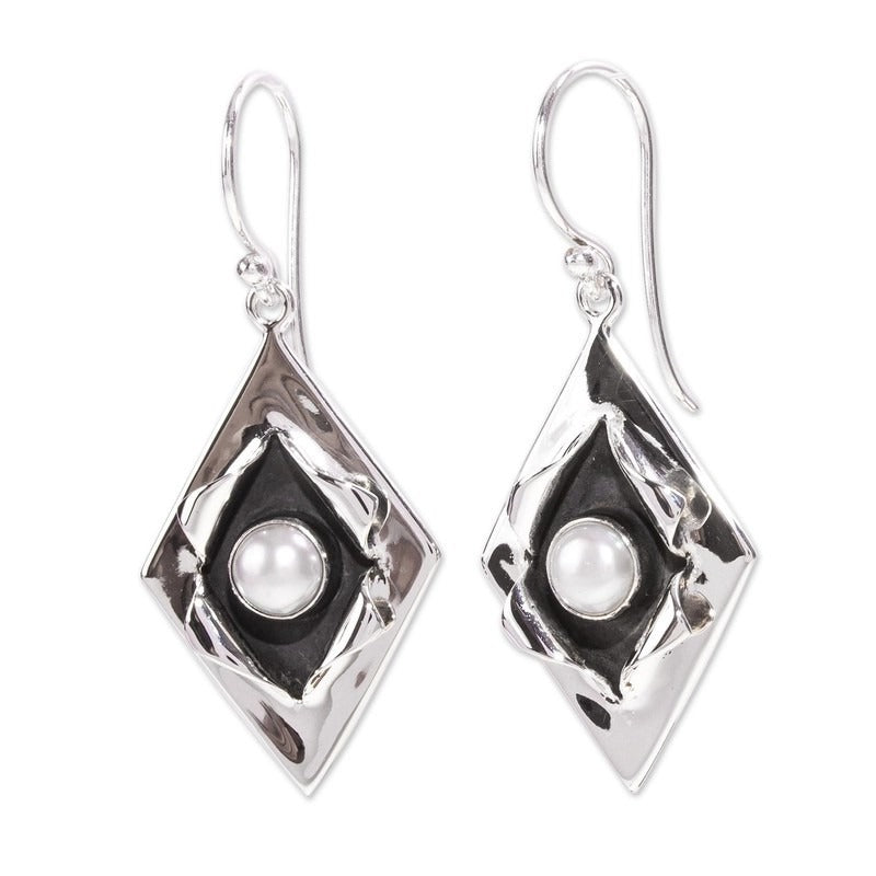 Nova – Boucles Vintage Perles & Argent Élégant