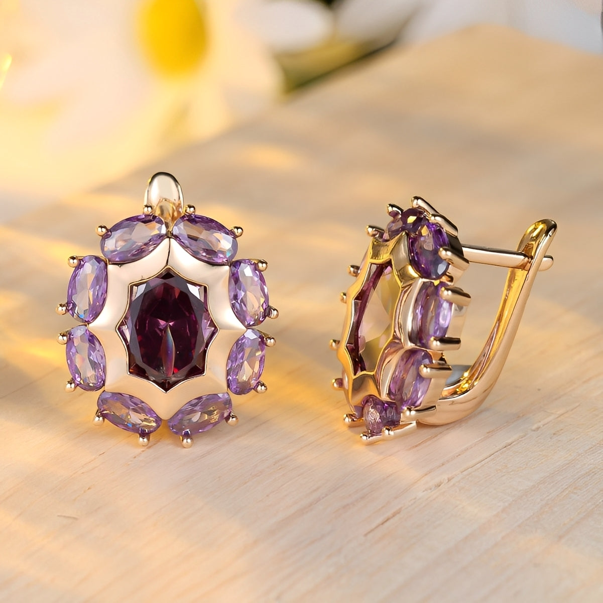 Saphira – Boucles Dorées & Zircone Violette