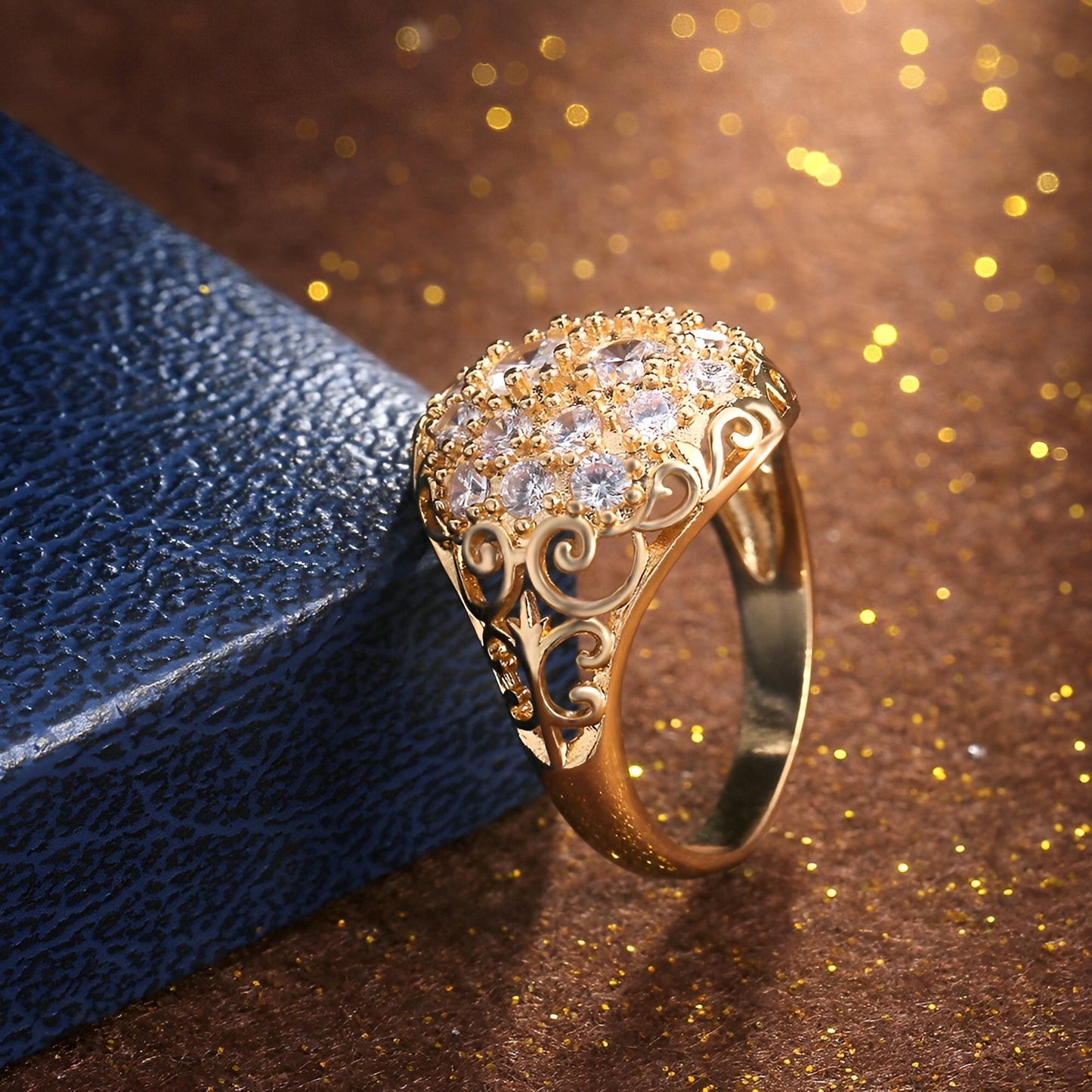 Nessa – Bague Vintage Arrondie en Doré Brillant
