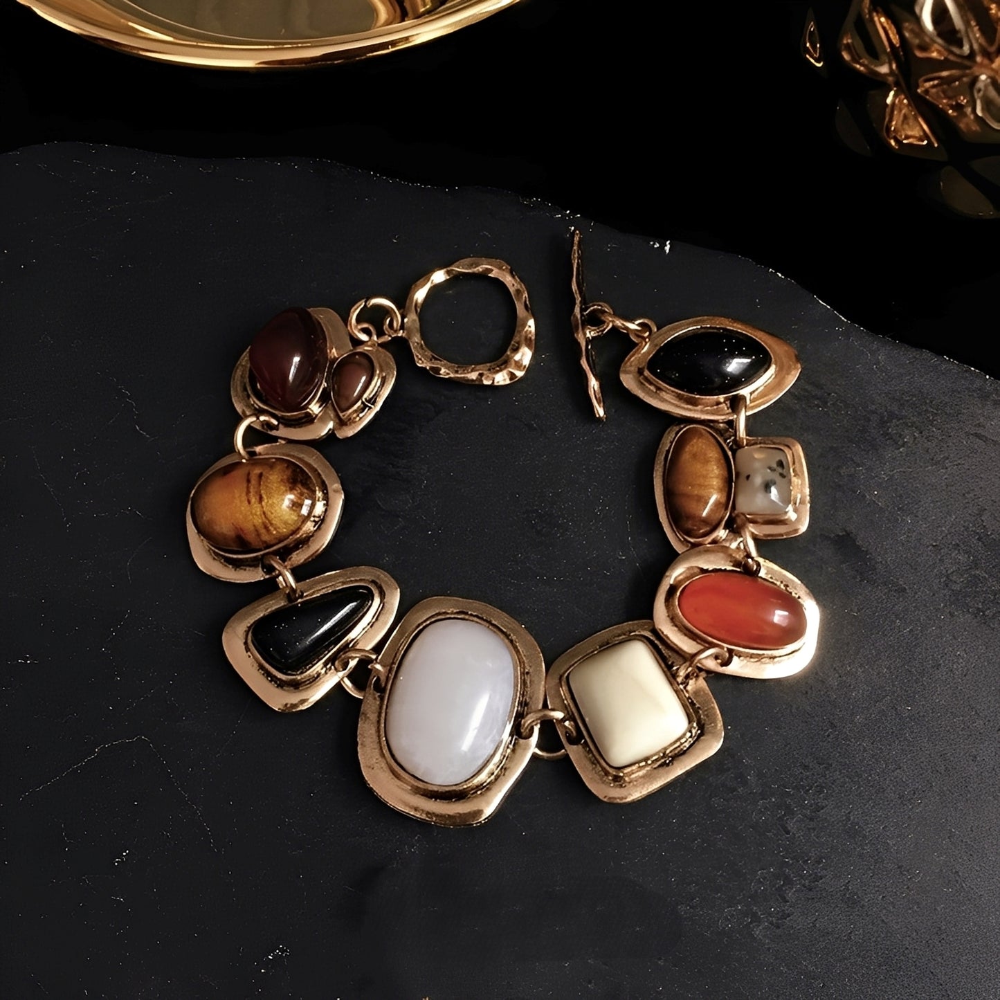 Nancy – Bracelet Bohème avec Pierres Géométriques